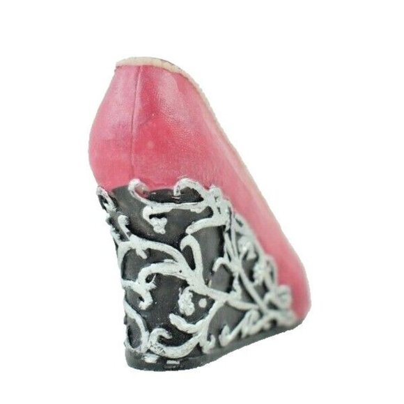 Wedge Shoe with Rhinestone Resin Miniature 4.5 inch Collectible Figure - Picture 3 of 6